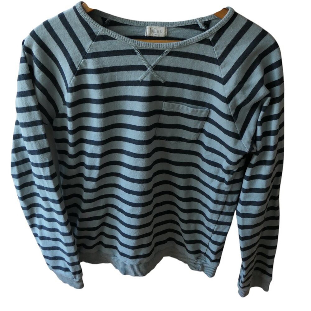 Buho- Sweatshirt blue and gray striped pattern- Size 14 yrs